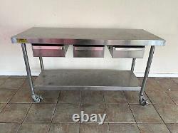 Commercial Stainless Steel Prep Table (1.5m) Read Description Re Delivery
