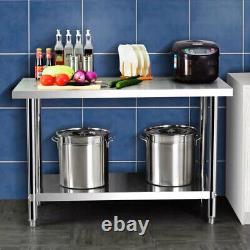 Commercial Stainless Steel Prep Worktable Backsplash Equipment Stand Grill Table