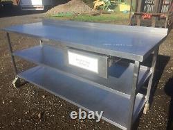 Commercial Stainless Steel Table 180cm With Drawer And Under Shelves