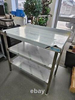 Commercial / Stainless Steel Table With 2 Undershelves (UK Made) (930mm x 630mm)
