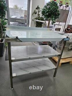 Commercial / Stainless Steel Table With 2 Undershelves (UK Made) (930mm x 630mm)