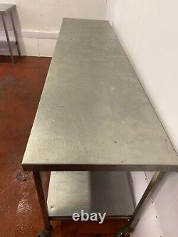 Commercial Stainless Steel Table on Wheels (2.4m) Re Description Re Delivery