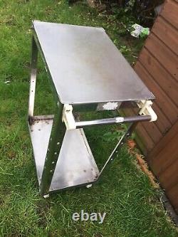 Commercial Stainless Steel Work Bench Table on wheels with handle Shelf