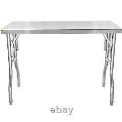 Commercial Stainless Steel Work Table Kitchen Work Bench 48 x 24 Folding Table