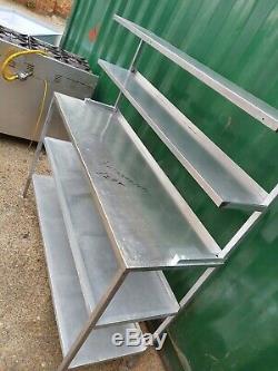 Commercial Stainless steel worktop table double shelves on top and underneath