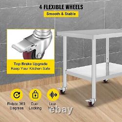 Commercial Work Table 36x30 Inch Workbench Stainless Steel Catering Work Table