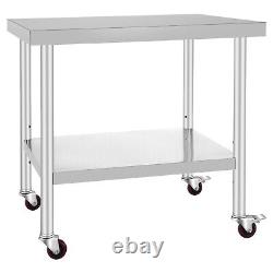 Commercial Work Table 36x30 Inch Workbench Stainless Steel Catering Work Table