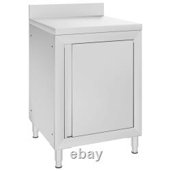 Commercial Work Table with Cabinet Cupboard Stainless Steel Multi Sizes vidaXL