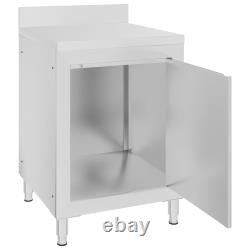 Commercial Work Table with Cabinet Cupboard Stainless Steel Multi Sizes vidaXL