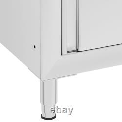 Commercial Work Table with Cabinet Cupboard Stainless Steel Multi Sizes vidaXL