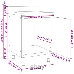 Commercial Work Table with Cabinet Cupboard Stainless Steel Multi Sizes vidaXL