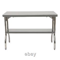 Commercial Worktable Workstation Folding Kitchen Food Prep Table Stainless Steel