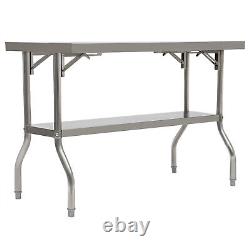 Commercial Worktable Workstation Folding Kitchen Food Prep Table Stainless Steel