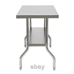 Commercial Worktable Workstation Folding Kitchen Food Prep Table Stainless Steel