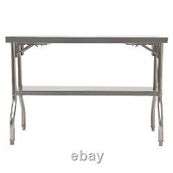 Commercial Worktable Workstation Folding Kitchen Food Prep Table Stainless Steel