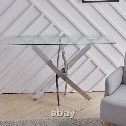 Contemporary Stainless Steel Clear Glass Console Hall Display Table Side Table