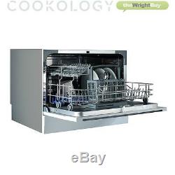 Cookology CTTD6SL Silver Table Top Dishwasher, 6 place settings, Mini Countertop