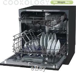 Cookology CTTD8BK Black Table Top Dishwasher 8 place settings XL Mini Countertop