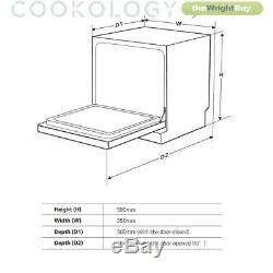 Cookology CTTD8WH White Table Top Dishwasher 8 place settings XL Mini Countertop