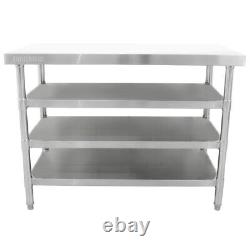 Diaminox Commercial Stainless Steel 120cm Prep Table Bench With 3 Under Shelv