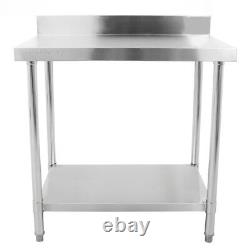 Diaminox Stainless Steel 90cm Prep Table With Upstand and Under Shelf Diaminox