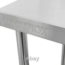 Diaminox Stainless Steel 90cm Prep Table With Upstand and Under Shelf Diaminox