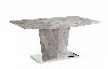 Dining Kitchen Table Marble Effect Table Top With Stainless Steel Base