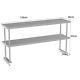 Double Tier Stainless Steel Over Shelf Commercial Kitchen Prep Table Overshelf