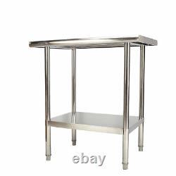 Double-layer Catering Table Food Prep Work Bench Kitchen Stainless Steel Shelf