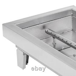 Drop-In Fire Pit Pan with Burner 8 Sizes BBQ Outdoor Natural Gas Rectangular DIY