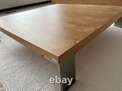 Dwell coffee table 100 x 100 x 23cm walnut and stainless steel