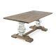 Egf520 2m Aspen Reclaimed Elm Stainless Steel Pedestal Dining Table Chair Sets