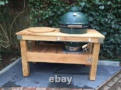 EXTRA LARGE English oak big green egg barbecue table MADE TO ORDER ANY SIZE