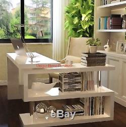 Executive Office Desk Compact Computer PC Table White Home Large Corner Study