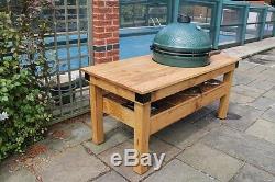 Extra Large English oak big green egg barbecue butchers block table garden