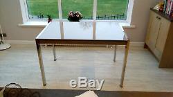 Fenwick Italian Glass & Stainless Steel Extendable Dining Table
