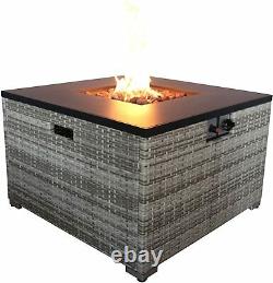 Fire Pit Fireplace Metal Table with Lid, Gas Tank Holder for Indoor and Outdoor