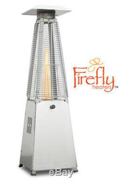 Firefly Table Top Gas Patio Heater Real Flame Outdoor Garden Stainless Steel 4KW