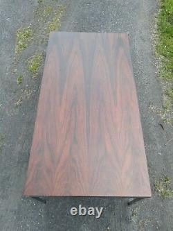 Florence Knoll, rosewood and stainless, rare, vintage, coffee table