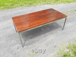 Florence Knoll, rosewood and stainless, rare, vintage, coffee table
