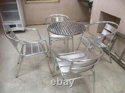 Foldable Garden Dining Table & chair set (Stainless steel) In/outdoors. 4 Chairs