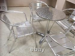 Foldable Garden Dining Table & chair set (Stainless steel) In/outdoors. 4 Chairs