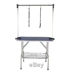 Foldable Pet Dog Grooming Table Cleaning Trimming Table Cat With Arm 2 Loops
