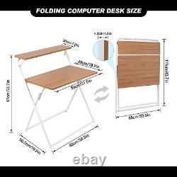 Folding Computer Desk PC Laptop Writing Study Dining Table Home Office Corner UK