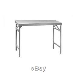 Folding Work Table Heavy Duty Stainless Steel Foldable Catering Table 4 Ft 120Kg