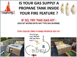 Fr12itck+ In-table Diy Gas Fire Pit Kit & 12 Lifetime Warranted 316 Burner