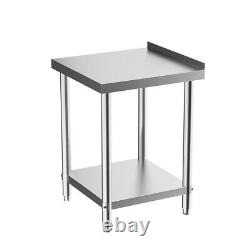 Full 201 Stainless Steel Table Commercial Catering Work Prep Kitchen Bench 600mm