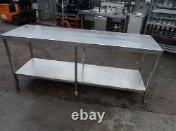 Fully Welded Mobile Stainless Steel Table 2000 x 600 mm £240 + Vat