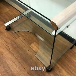 Gallotti & Radice'Movie' Glass and Stainless Steel Office Desk RRP £1600+