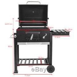 Garden Outdoor Charcoal Trolley BBQ Barbecue Cooking Food Anthracite Grill Wheel